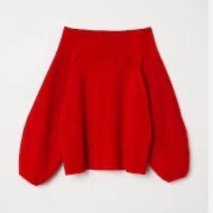H&M Red Off the Shoulder Sweater Size Small